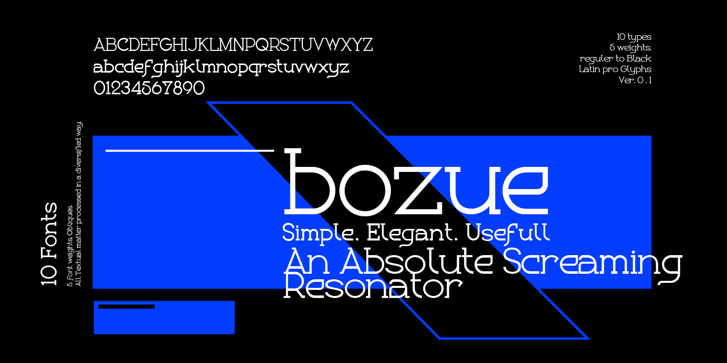 Пример шрифта Bozue #8